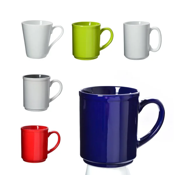 Cup or ceramic mug set on the background new. — Stock Photo, Image