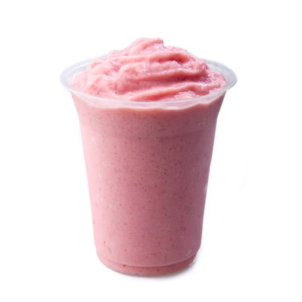 Iogurte ou gotejamento de gelo de iogurte de morango em um fundo novo . Imagem De Stock