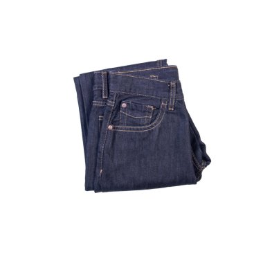 Beyaz arka planda yeni bir konsept kot pantolon veya kot pantolon.