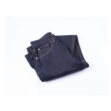 Beyaz arka planda yeni bir konsept kot pantolon veya kot pantolon.