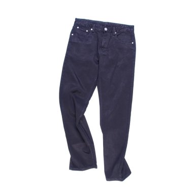 Beyaz arka planda yeni bir konsept kot pantolon veya kot pantolon.