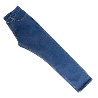 Beyaz arka planda yeni bir konsept kot pantolon veya kot pantolon.