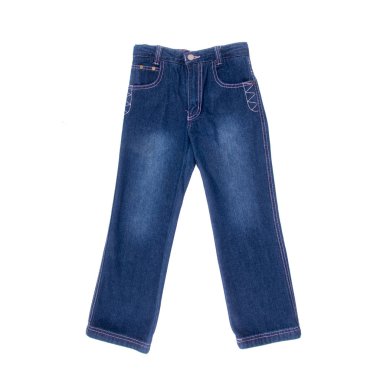Beyaz arka planda yeni bir konsept kot pantolon veya kot pantolon.
