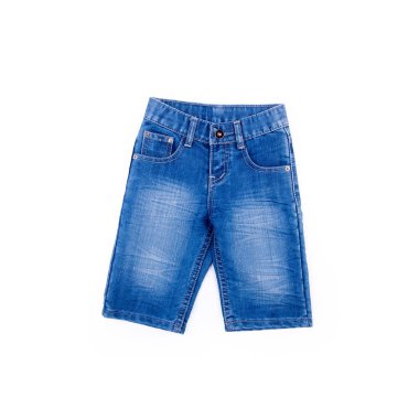 Beyaz arka planda yeni bir konsept kot pantolon veya kot pantolon.