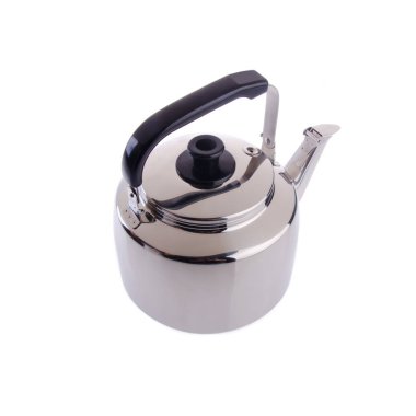 Çaydanlık ya da paslanmaz çelik çaydanlık arka planda yeni.