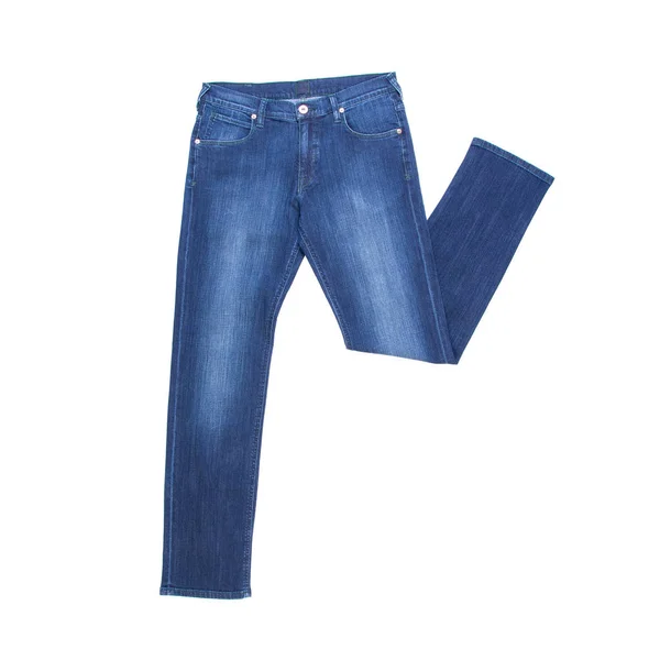 Джинсові або сині джинси з концепцією на білому фоні новий . — стокове фото