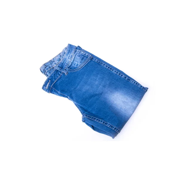 Jeans oder Blue Jeans mit Konzept auf weißem Hintergrund neu. — Stockfoto