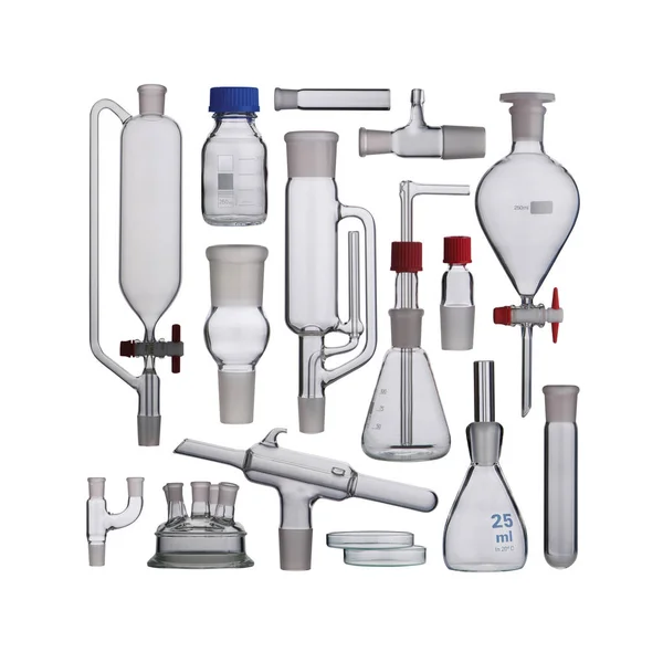 Lab. Laboratory glassware set on a background — Stock Photo, Image