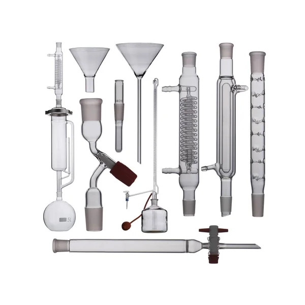 Lab. Laboratory glassware set on a background — Stock Photo, Image