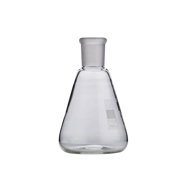 Laboratorium lub pusty Flask izolowany na białym tle. — Zdjęcie stockowe