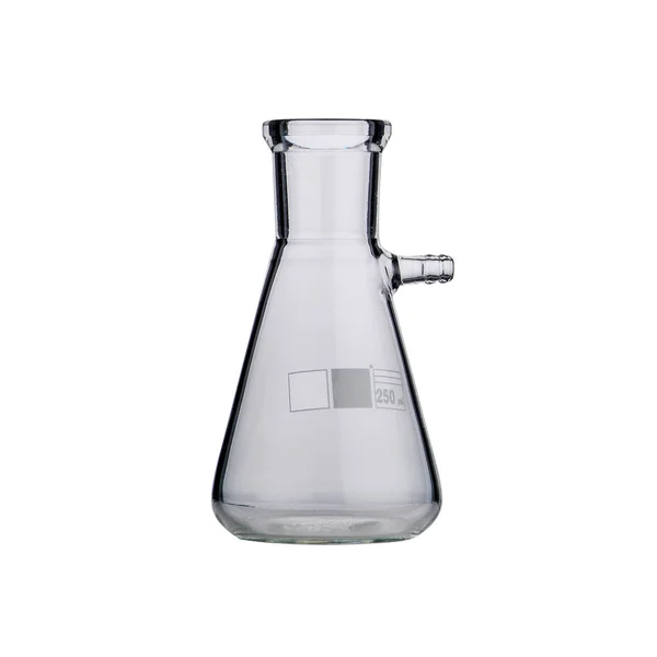 Laboratório ou frasco vazio isolado em um fundo branco . — Fotografia de Stock