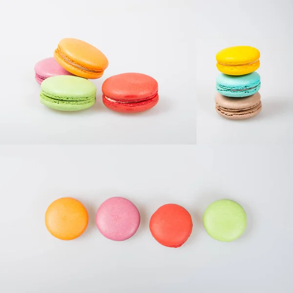 Macarons o macarons coloridos sobre un fondo . — Foto de Stock