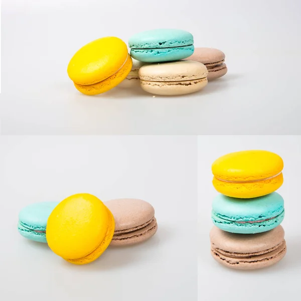 Macarons oder bunte Macarons auf einem Hintergrund. — Stockfoto
