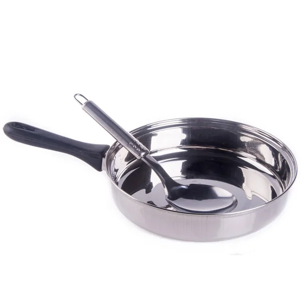 Pan or metal frying pan on a background new. — Stock Photo, Image