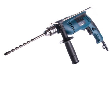 Yeni arkaplanda elektrikli matkap ya da elektrikli matkap.