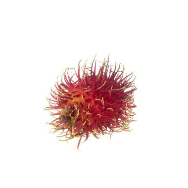 Beyaz arka planda Rambutan veya meyveler.