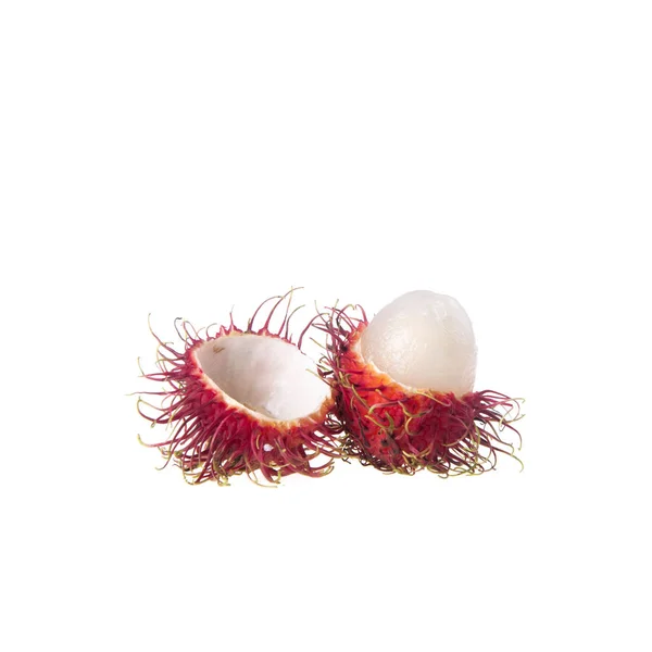 Rambutan ou fruta no verão em fundo branco . — Fotografia de Stock