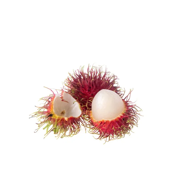 Rambutan nebo ovoce v létě na bílém pozadí. — Stock fotografie