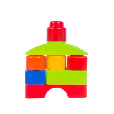 Yeni arkaplanda oyuncak ya da plastik yapı taşları.