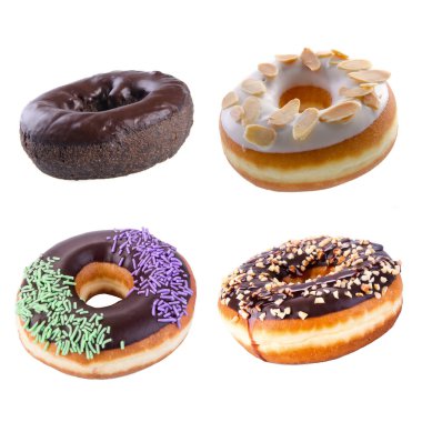 Çörek ya da çörek beyaz arka planda izole edilmiş..