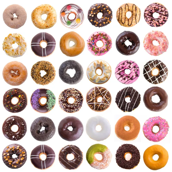 Donut o donut aislado sobre fondo blanco nuevo . Imágenes de stock libres de derechos