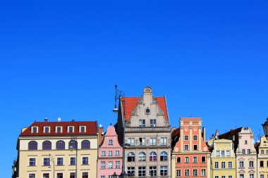 Wroclaw, Polonya, Avrupa'nın mimari. Şehir Merkezi, renkli, tarihi Pazar Meydanı başlanmasıyla. Aşağı Silezya, Europe.