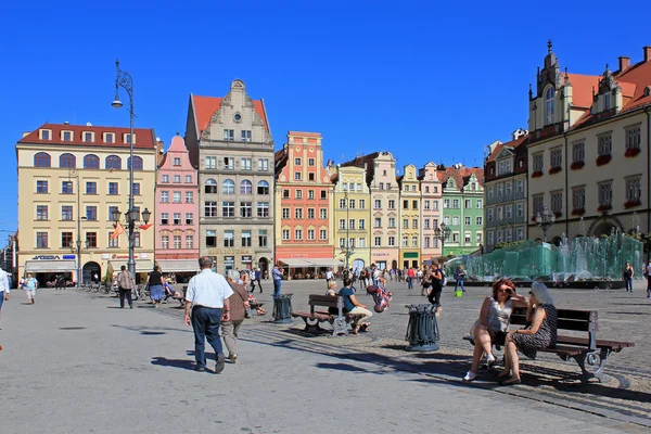 Wrocław - 12.09.2016: Stare miasto, rynek, Polska, Europa. — Zdjęcie stockowe