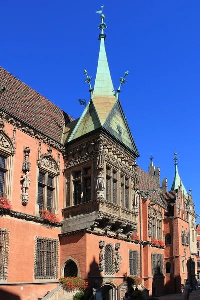 Wroclaw, Polonya - September12, 2016: Tarihi Belediye Binası. Wroclaw aşağı Silezya başkentidir — Stok fotoğraf