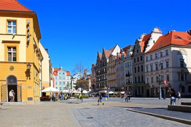 Wroclaw, Polonya - 12.09.2016: Old Town, Pazar Meydanı, Polonya, Europe.