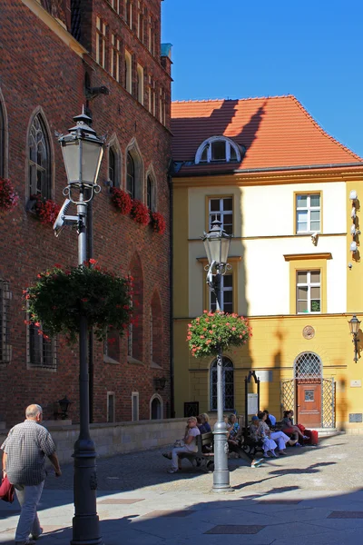 Wroclaw, Lengyelország - 12.09.2016: Old Town, Market Square, Lengyelország, Európa. — Stock Fotó