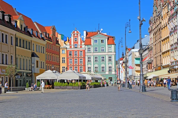 WROCLAW, POLÓNIA - 12.09.2016: Cidade Velha, Praça do Mercado, Polônia, Europa . — Fotografia de Stock