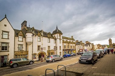 Peebles, İskoçya, sokaklarında tarihi mimarisi,