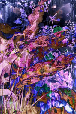 Yaprakları ve çiçekleri güzel, sanatsal arka plan