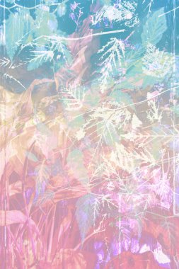 Yaprakları ve çiçekleri güzel, sanatsal arka plan