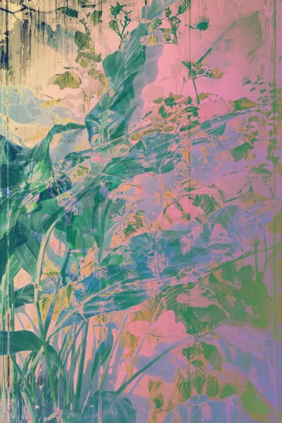 Yaprakları ve çiçekleri güzel, sanatsal arka plan