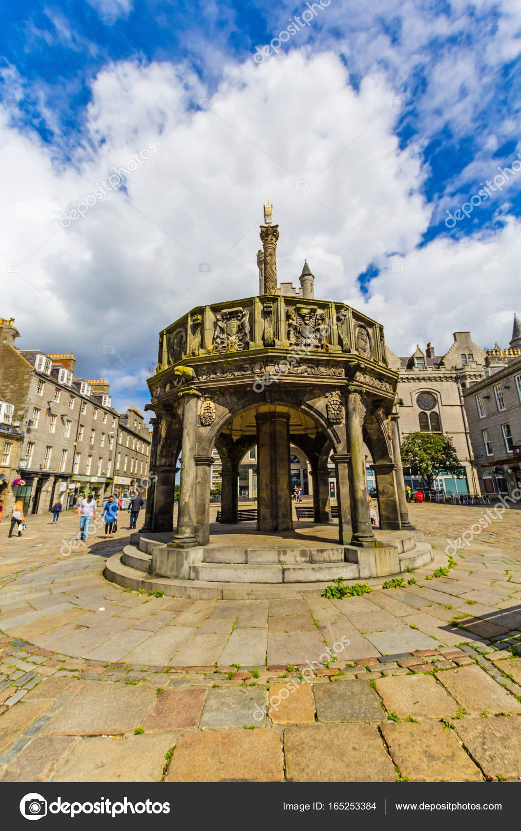Aberdeen City Mercat Cross In The Castlegate Scotland Uk Stock