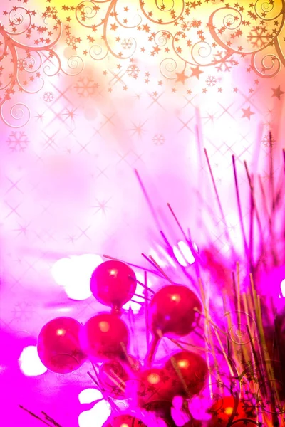 Hermosa Decoración Navidad Cerca Fondo Abstracto Con Luces Bokeh — Foto de Stock