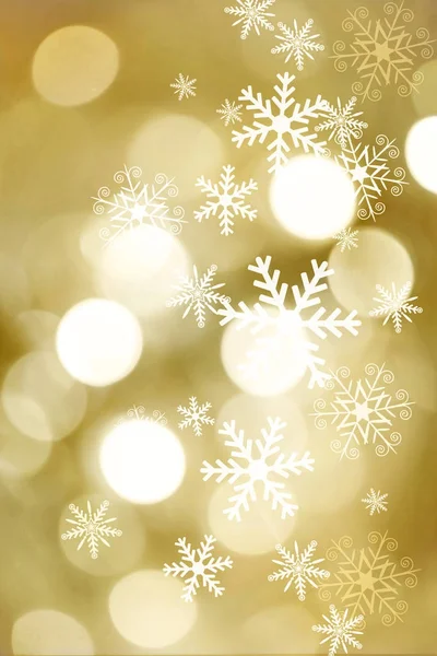 Golden Blurred Bokeh Lights Christmas New Year Celebration Magical Abstract — Stock Photo, Image
