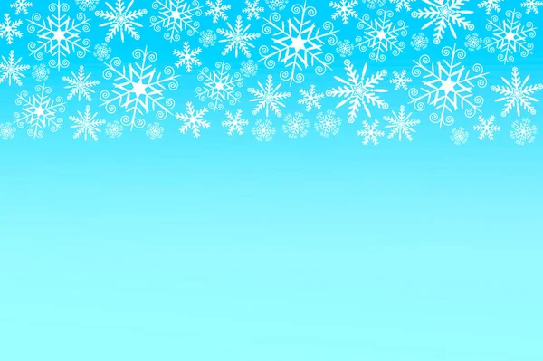 Blauwe kerstachtergrond met witte sneeuwvlokken — Stockfoto