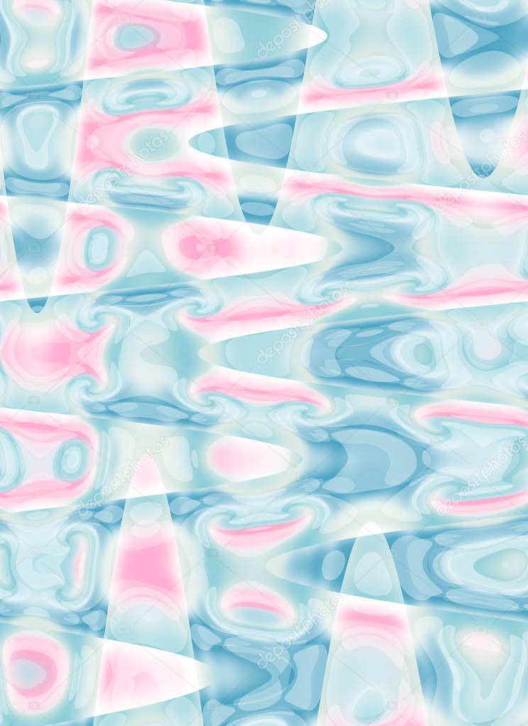 Abstract, subtle, marble background in white, pink and blue