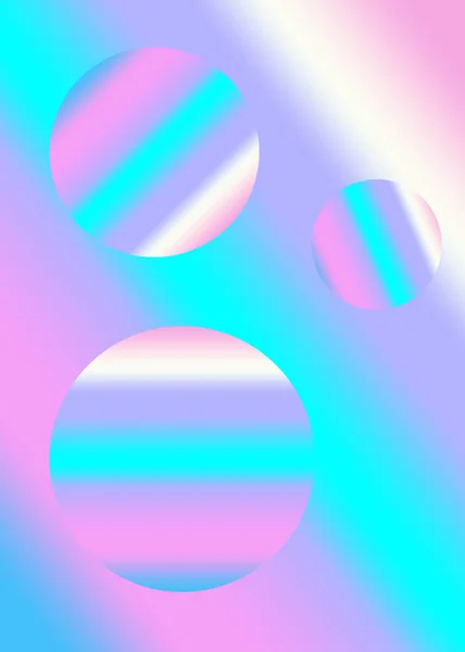 Geométrico Neon Fundo Holográfico Com Círculos — Fotografia de Stock