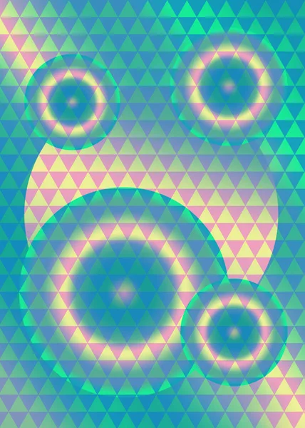 Retro Geometrische Achtergrond Met Cirkels Driehoeken — Stockfoto