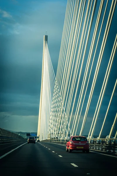 Guidare Sul Ponte Attraversamento New Queensferry Vicino Edimburgo Scozia Regno — Foto Stock