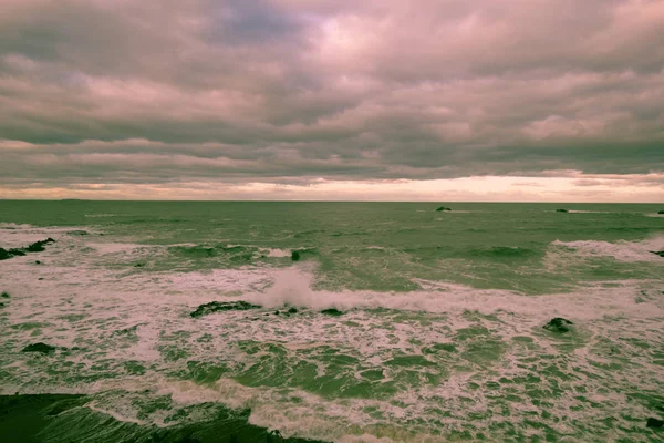 Stormy Sea Dunbar Seaside Town Scotland — Stock Photo, Image