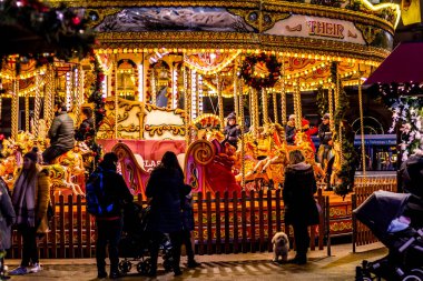 Glasgow 'daki Noel Fuarı, George Meydanı, İskoçya, Uk, 09 Aralık 2019