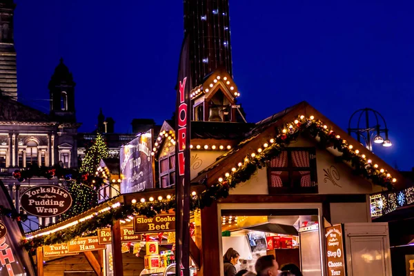 Karácsonyi Vásár Glasgow George Square Skócia December 2019 — Stock Fotó