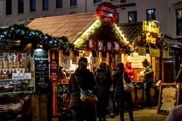 Weihnachtsmarkt Glasgow Georgeplatz Schottland Dezember 2019 — Stockfoto