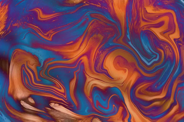 Mooie, abstracte oceaan artistieke marmeren achtergrond in verschillende kleuren met wervelingen en rimpelingen. — Stockfoto