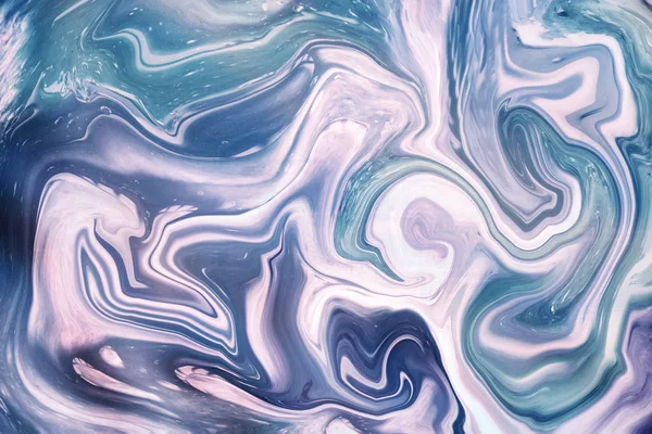 抽象的海洋艺术大理石背景 各种颜色 有旋涡和波纹 — 图库照片