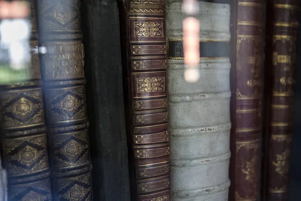 Historische alte Bücher in der Bibliothek — Stockfoto